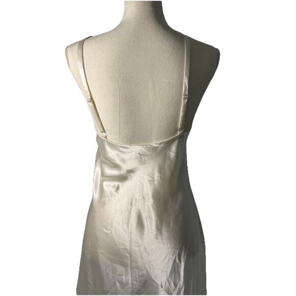 Vintage Bridal Slip Dress XL Ivory Lace Beaded Satin Nightgown No Tags - Picture 4 of 8